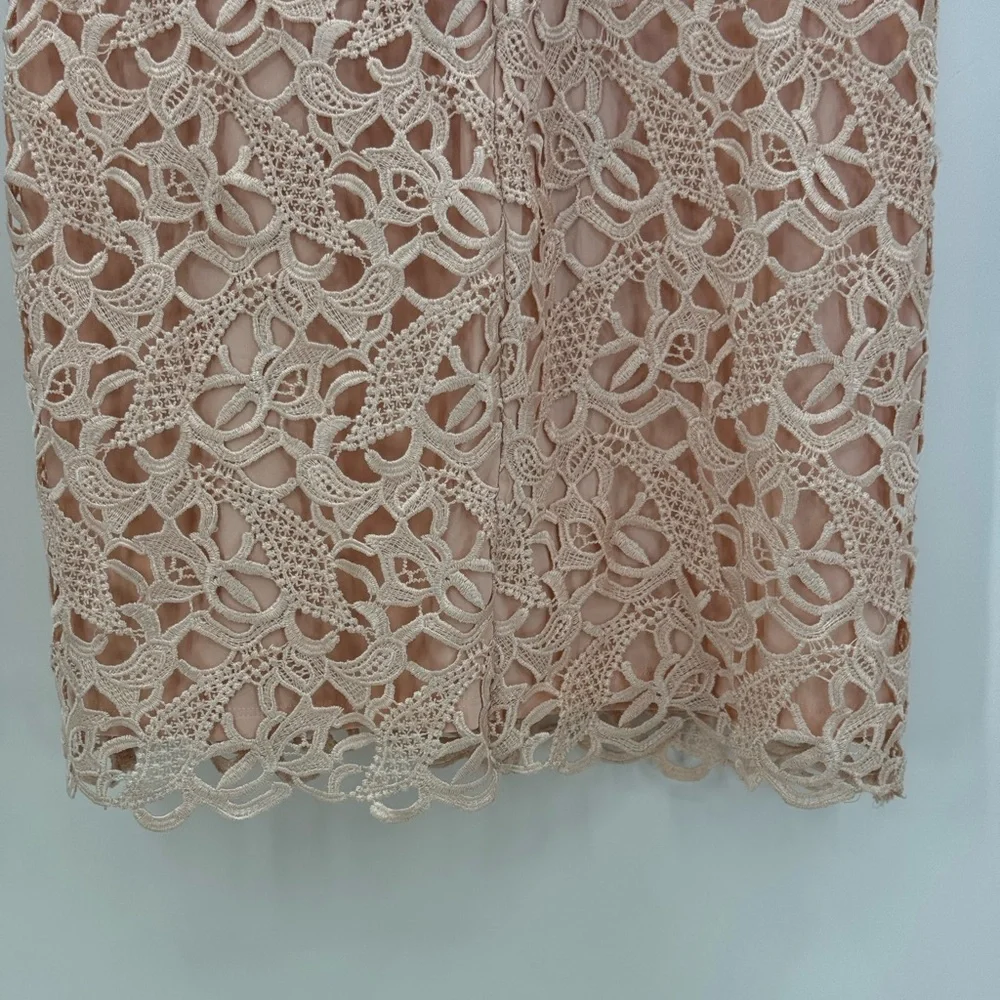 Lauren Ralph Lauren Blush Pink Lace Sheath V-Neck Sleeveless Cocktail Dress SZ 8 - Picture 6 of 15